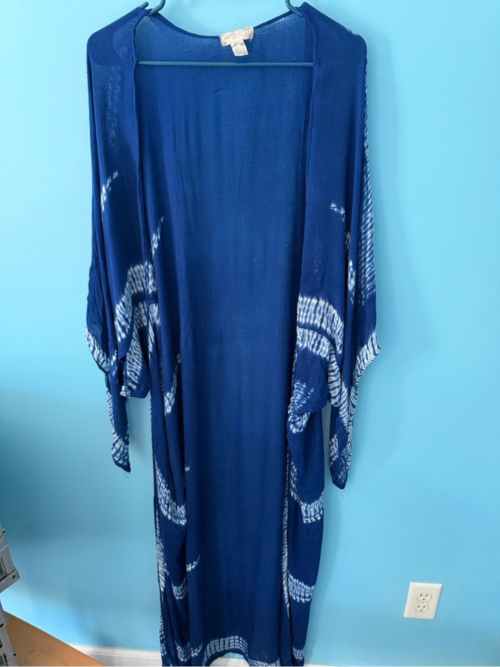 Free People Royal Blue Sheer Viscose Duster